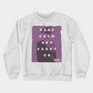 keep calm and carry on purple cary elwes Crewneck Sweatshirt